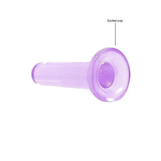 Shots RealRock Crystal Clear Non-Realistic 5 in Straight Dildo With Suction Cup Purple - Romantic Blessings