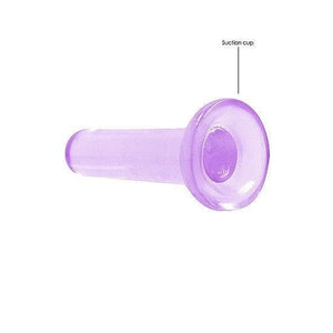 Shots RealRock Crystal Clear Non-Realistic 5 in Straight Dildo With Suction Cup Purple - Romantic Blessings