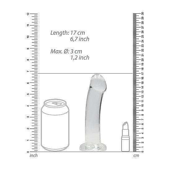 Shots RealRock Crystal Clear Non-Realistic 7 in Dildo With Suction Cup Clear - Romantic Blessings