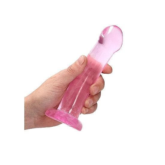 Shots RealRock Crystal Clear Non-Realistic 7 in Dildo With Suction Cup Pink - Romantic Blessings