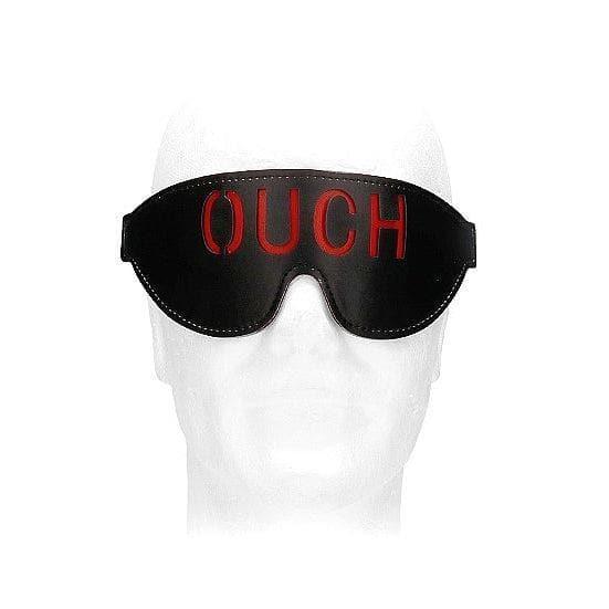 Shots Ouch! Black & White Bonded Leather 'Ouch' Eye Mask Blindfold Black - Romantic Blessings