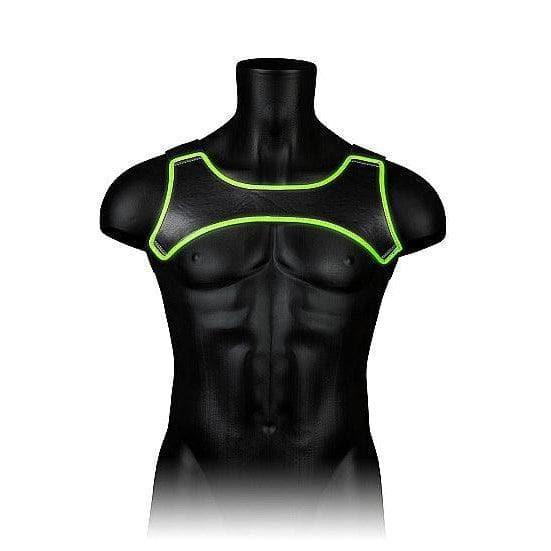 Shots Ouch! Glow in the Dark Neoprene Body Harness Neon Green - Romantic Blessings