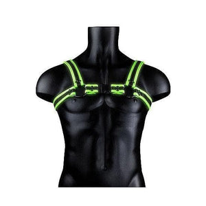 Shots Ouch! Glow in the Dark Buckle Harness Neon Green - Romantic Blessings