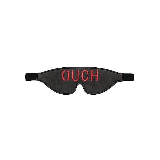 Shots Ouch! Black & White Bonded Leather 'Ouch' Eye Mask Blindfold Black - Romantic Blessings