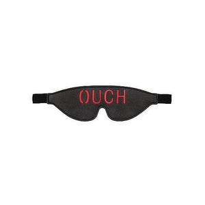 Shots Ouch! Black & White Bonded Leather 'Ouch' Eye Mask Blindfold Black - Romantic Blessings