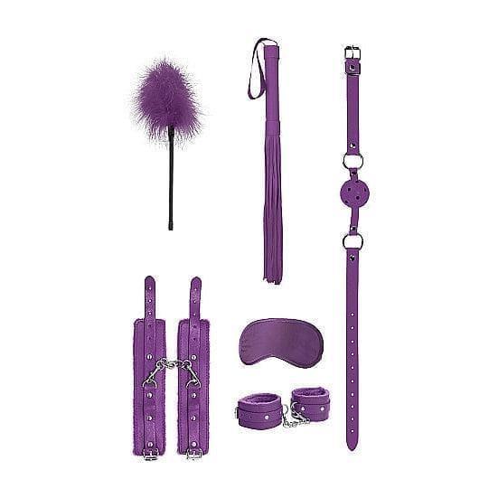 Shots Ouch! 6-Piece Beginner Bondage Kit Purple - Romantic Blessings