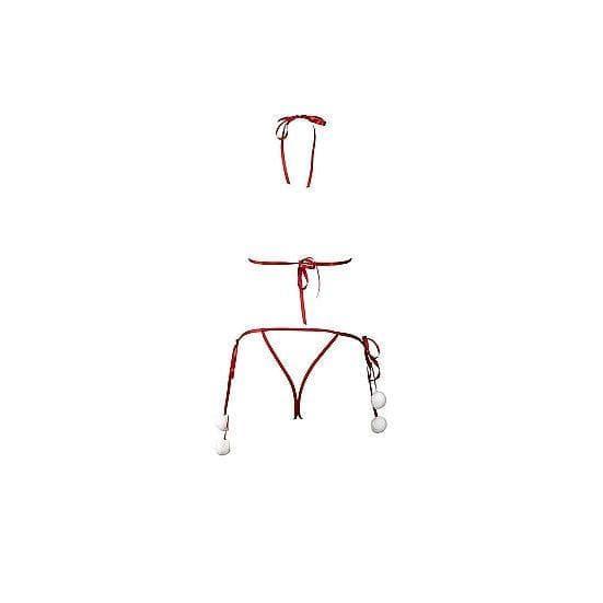 Shots Le Desir Snow Angel Lace Lingerie Bra and Crotchless G-String Set Red - Romantic Blessings