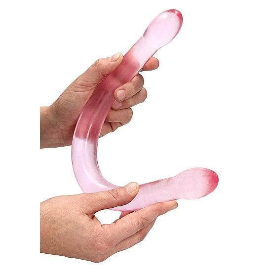 Shots RealRock Crystal Clear Non-Realistic 17 in Double Dildo Pink - Romantic Blessings