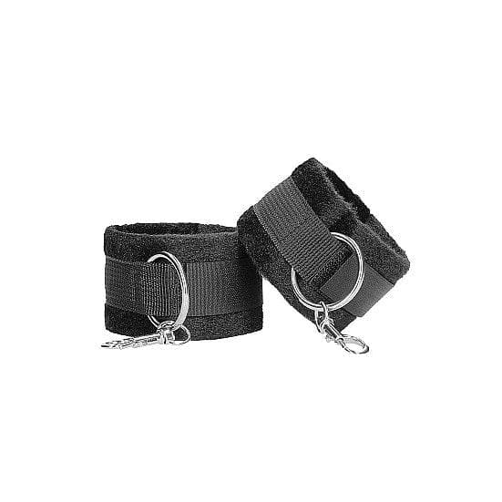 Shots Ouch! Black & White Adjustable Velcro Wrist or Ankle Cuffs Black - Romantic Blessings