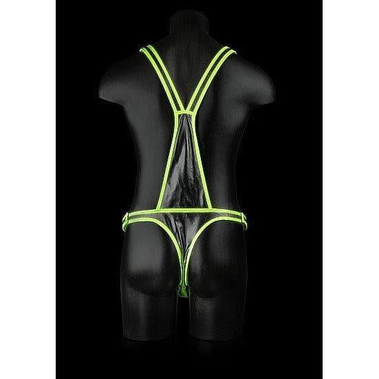 Shots Ouch! Glow in the Dark Bonded Leather Full-Body Harness Neon Green - Romantic Blessings