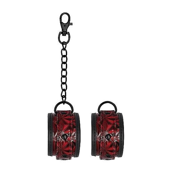 Shots Ouch! Luxury Adjustable Handcuffs Burgundy - Romantic Blessings