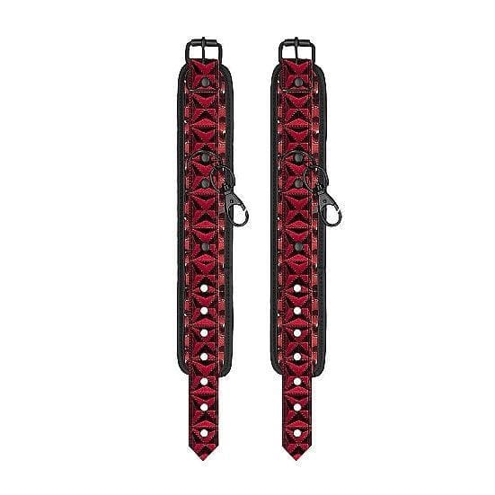 Shots Ouch! Luxury Adjustable Spreader Bar Burgundy - Romantic Blessings