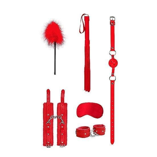 Shots Ouch! 6-Piece Beginner Bondage Kit Red - Romantic Blessings
