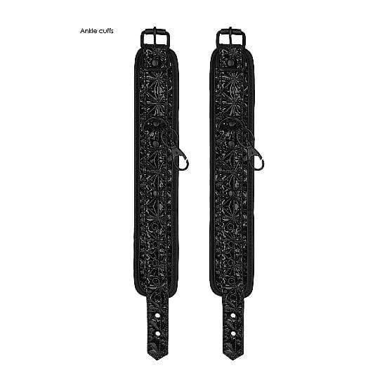 Shots Ouch! Luxury Adjustable Hogtie Set Black - Romantic Blessings