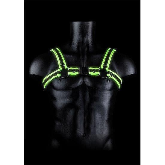 Shots Ouch! Glow in the Dark Buckle Harness Neon Green - Romantic Blessings