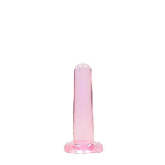 Shots RealRock Crystal Clear Non-Realistic 5 in Straight Dildo With Suction Cup Pink - Romantic Blessings