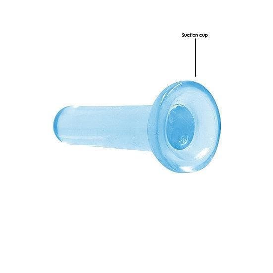 Shots RealRock Crystal Clear Non-Realistic 5 in Straight Dildo With Suction Cup Blue - Romantic Blessings