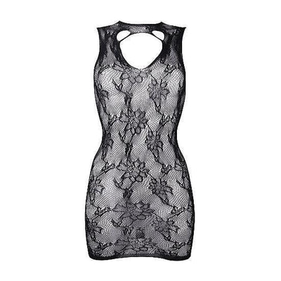 Shots Le Desir High Neck Lace Mini Dress Black - Romantic Blessings