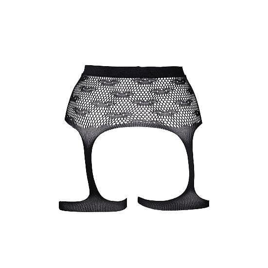 Shots Le Desir Bliss Kiss Patterned Fishnet Garter Belt Black - Romantic Blessings