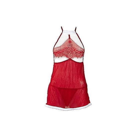 Shots Le Desir Merry Babydoll and G-String Set Red - Romantic Blessings