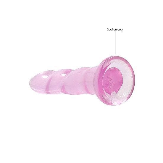 Shots RealRock Crystal Clear Non-Realistic 7 in Twisted Dildo With Suction Cup Pink - Romantic Blessings