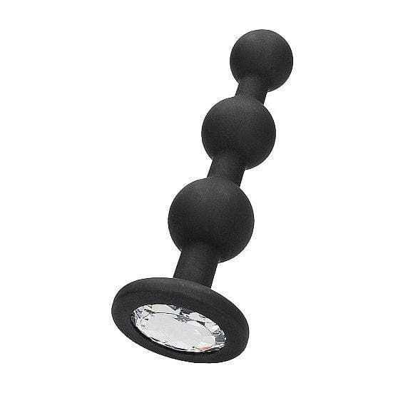Ouch! Silicone Beaded Diamond Butt Plug Black - Romantic Blessings