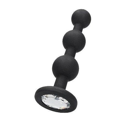 Ouch! Silicone Beaded Diamond Butt Plug Black - Romantic Blessings