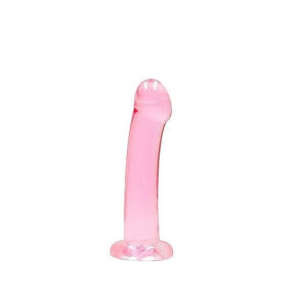 Shots RealRock Crystal Clear Non-Realistic 7 in Dildo With Suction Cup Pink - Romantic Blessings