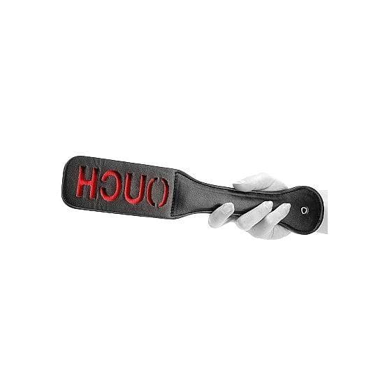 Shots Ouch! Black & White Bonded Leather 'Ouch' Paddle Black - Romantic Blessings