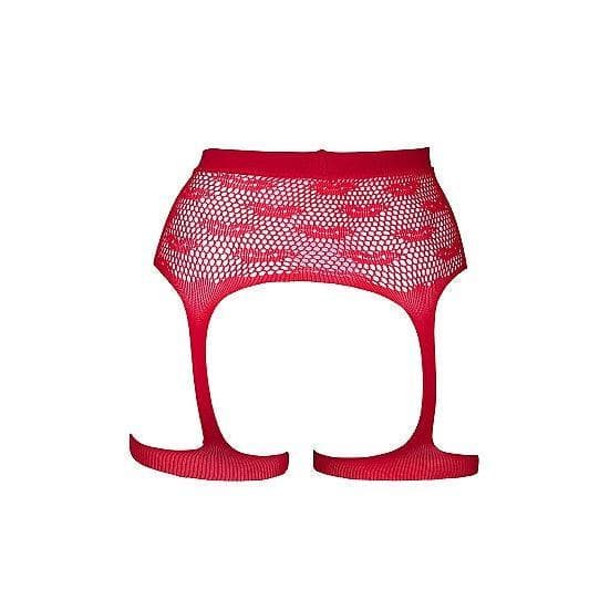 Shots Le Desir Bliss Kiss Patterned Fishnet Garter Belt Red - Romantic Blessings