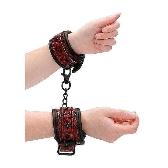 Shots Ouch! Luxury Adjustable Handcuffs Burgundy - Romantic Blessings