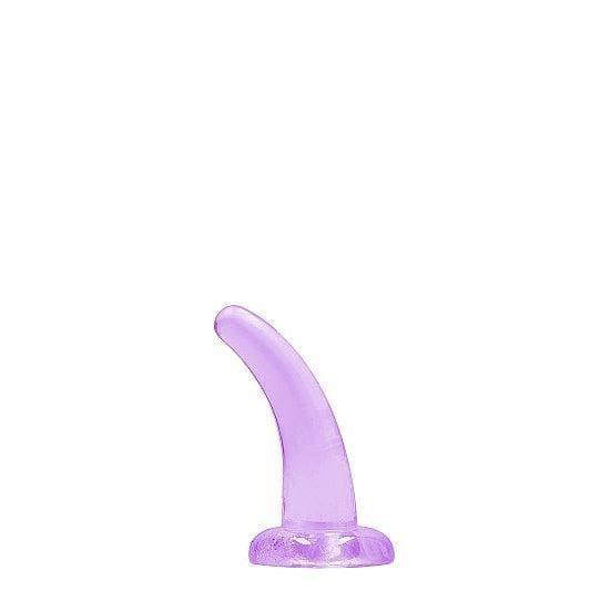 Shots RealRock Crystal Clear Non-Realistic 5 in Curved Dildo With Suction Cup Purple - Romantic Blessings