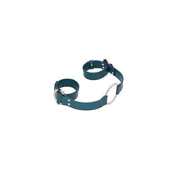 Shots Ouch! Halo Ringed Handcuffs With Connector Green - Romantic Blessings