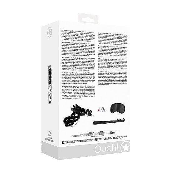 Shots Ouch! Black & White Bondage Belt Restraint System Black - Romantic Blessings