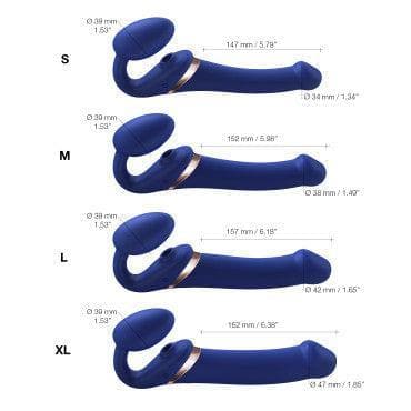 Strap-On-Me Multi Orgasm Bendable 3 Motor Strap-On Medium - Romantic Blessings