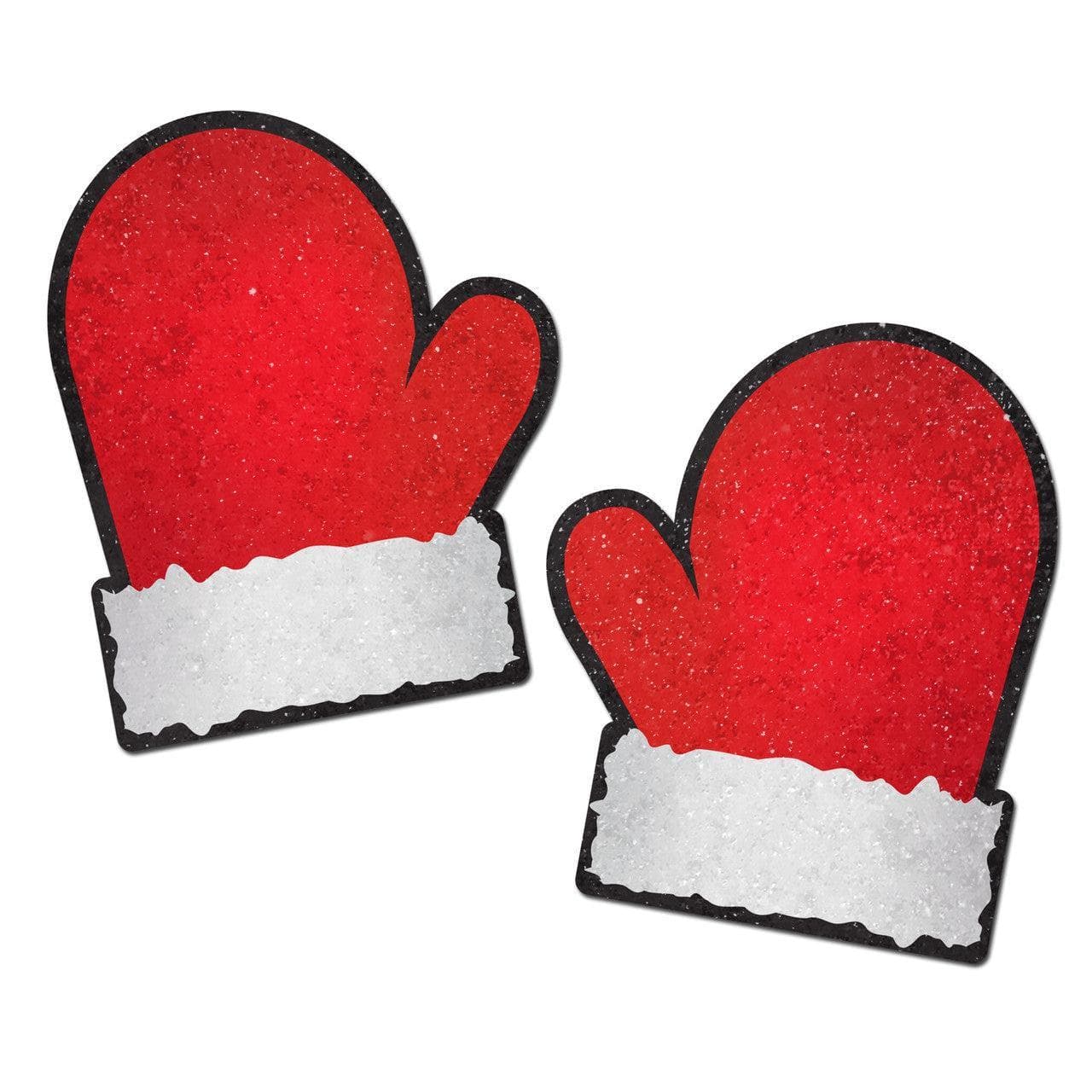 Pastease Red and White Santa Mitten Nipple Pasties - Romantic Blessings