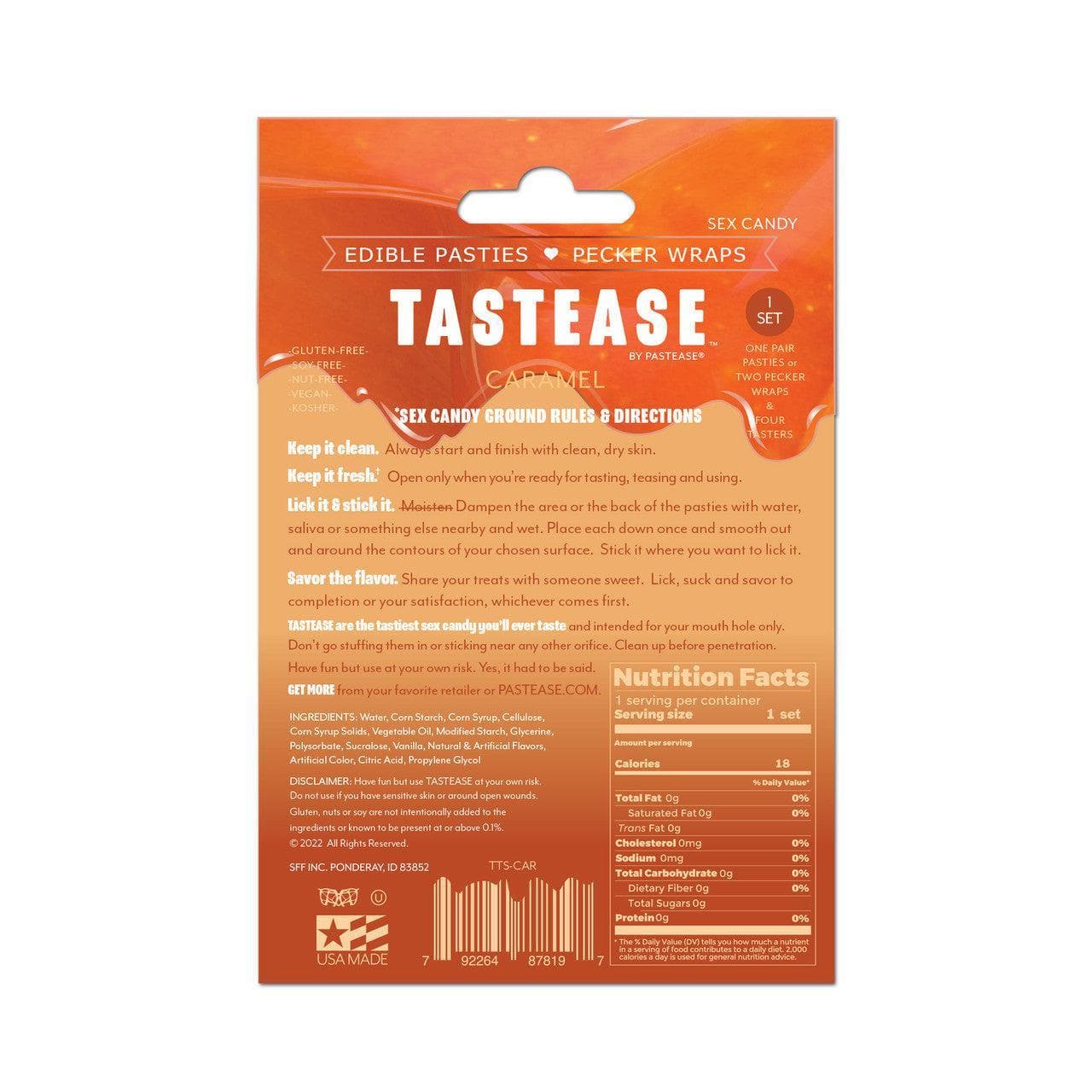 Tastease by Pastease Caramel Candy Edible Pasties & Pecker Wraps - Romantic Blessings