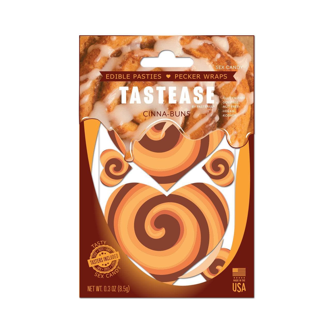 Tastease by Pastease Cinna-Buns Cinnamon Roll Candy Edible Pasties & Pecker Wraps - Romantic Blessings