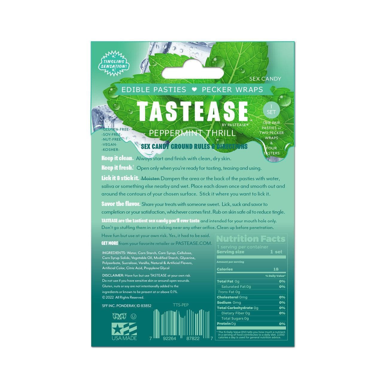 Tastease by Pastease Peppermint Thrill Candy Edible Pasties & Pecker Wraps - Romantic Blessings