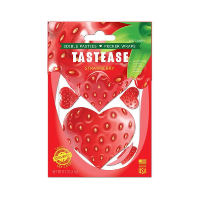 Tastease by Pastease Strawberry Candy Edible Pasties & Pecker Wraps - Romantic Blessings